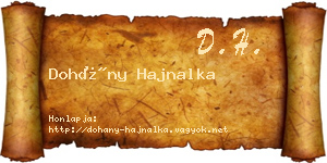 Dohány Hajnalka névjegykártya