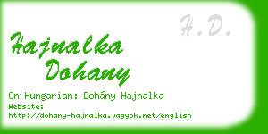 hajnalka dohany business card