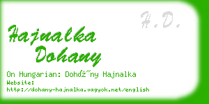 hajnalka dohany business card